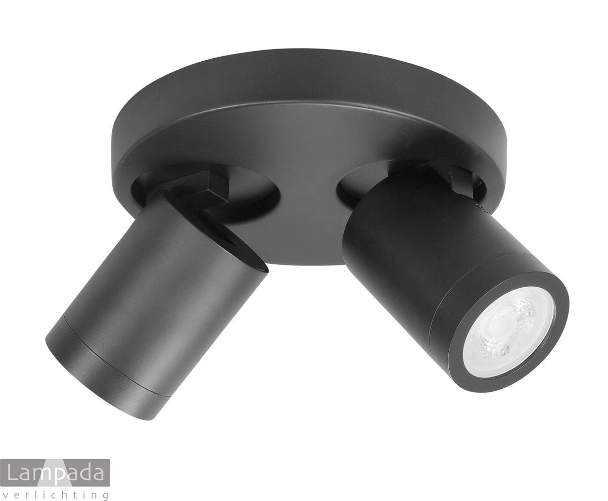 zuurgraad steenkool Discreet OPBOUW SPOT 2-L ZWART IP44 13S0004 | Lampada Verlichting